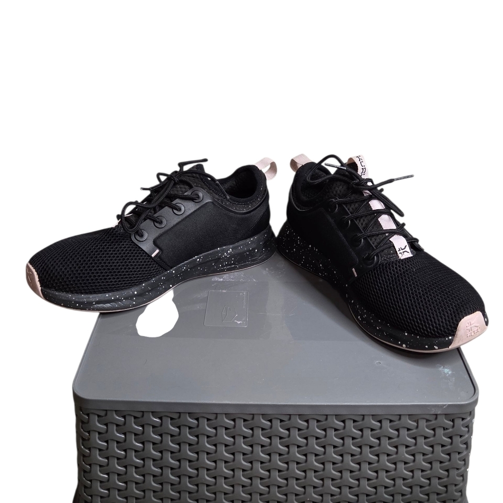 Kuru Atom Sneakers in Jet Black Misty Lilac Workout Walking Women's Size 7.5 - Picture 2 of 10